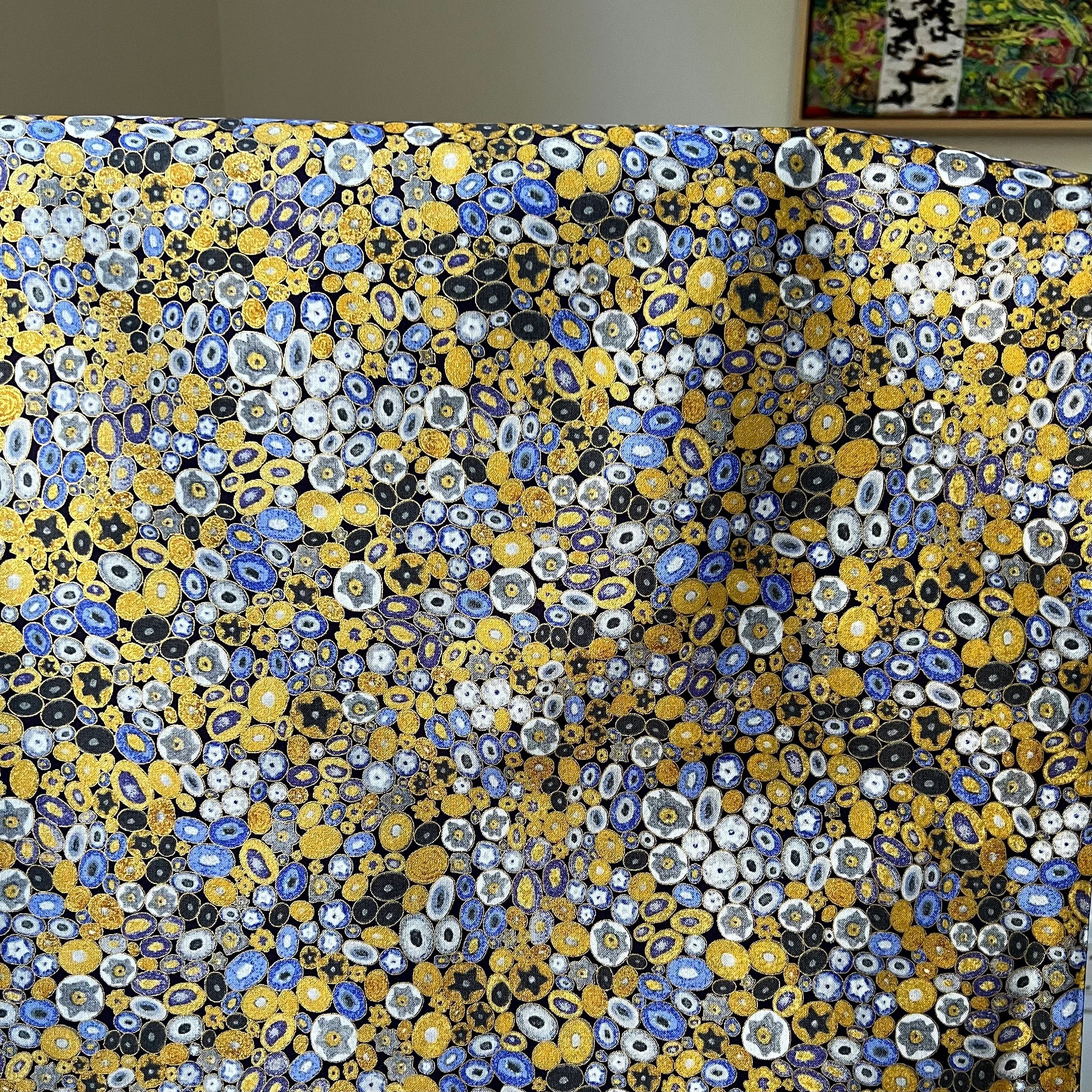 Gustav Klimt “Cobalt”- Print on Cotton Fabric- 44
