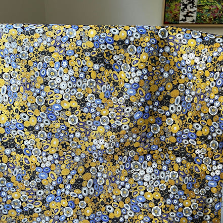 Gustav Klimt “Cobalt”- Print on Cotton Fabric- 44"