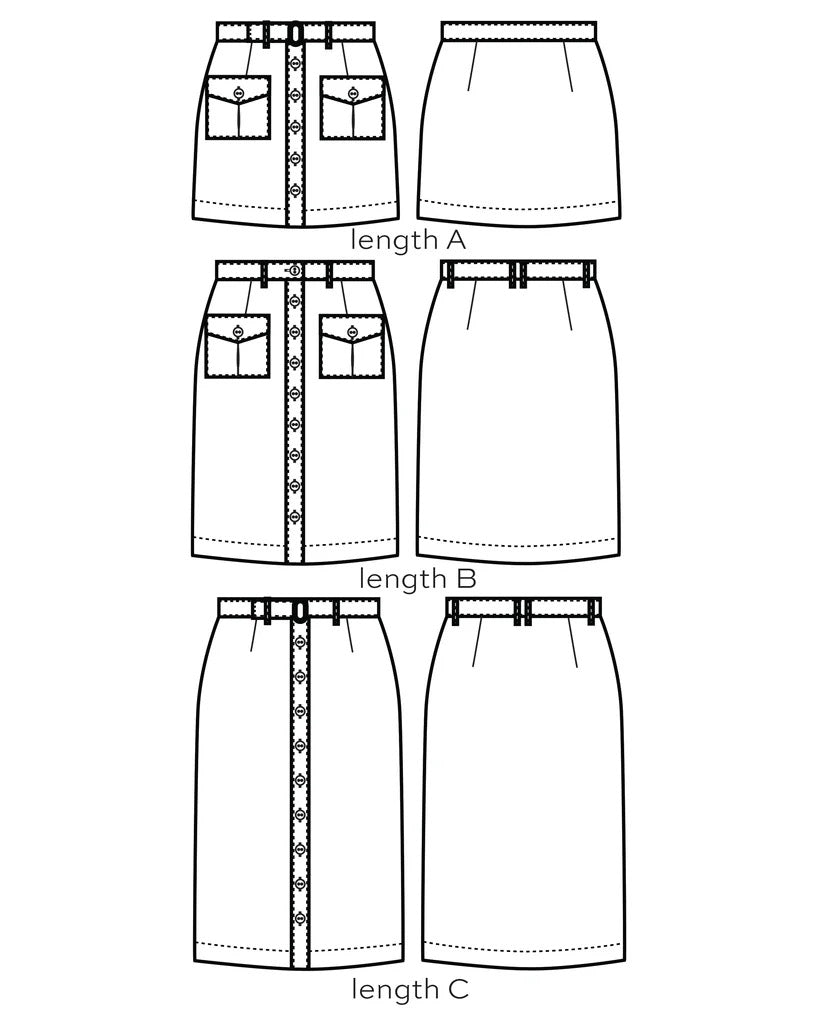 Blair Skirt- True Bias Paper Pattern- Sizes- 0-18, 14-32