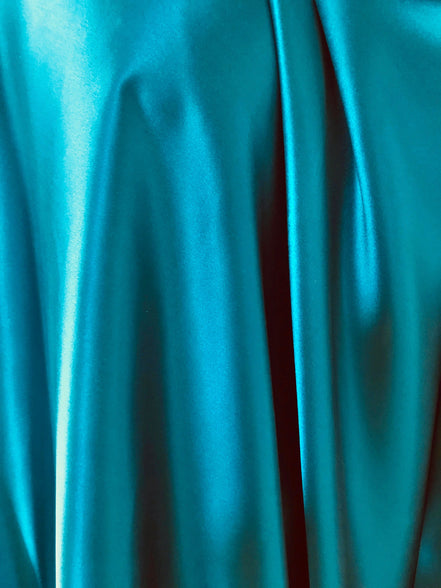 Teal Pure Silk Charmeuse Fabric- 45” Wide- 18.5 MM- (305)