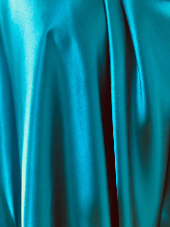 Teal Pure Silk Charmeuse Fabric- 45” Wide- 18.5 MM- (305)