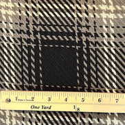 Black, White, Gray Cotton Woven Plaid- 44” Wide- Heavy for Blankets, Pillows, Wraps- “Pepper