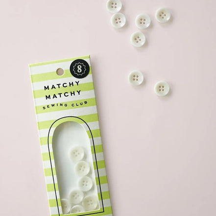 Milk 1/2" Corozo Nut Buttons- Set of 8- Matchy Matchy