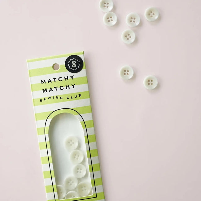 Milk 1/2" Corozo Nut Buttons- Set of 8- Matchy Matchy