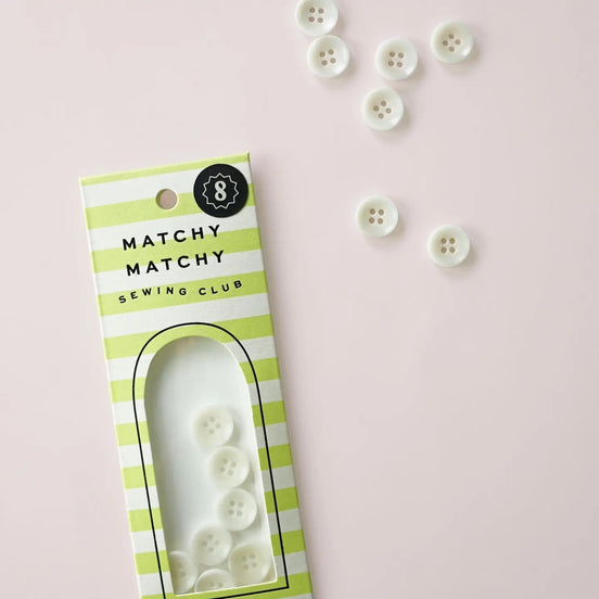Milk 1/2" Corozo Nut Buttons- Set of 8- Matchy Matchy