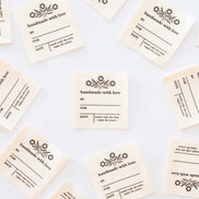Vintage Handmade with Love Organic Cotton Write-in Labels- Pack of 4- Sarah Hearts