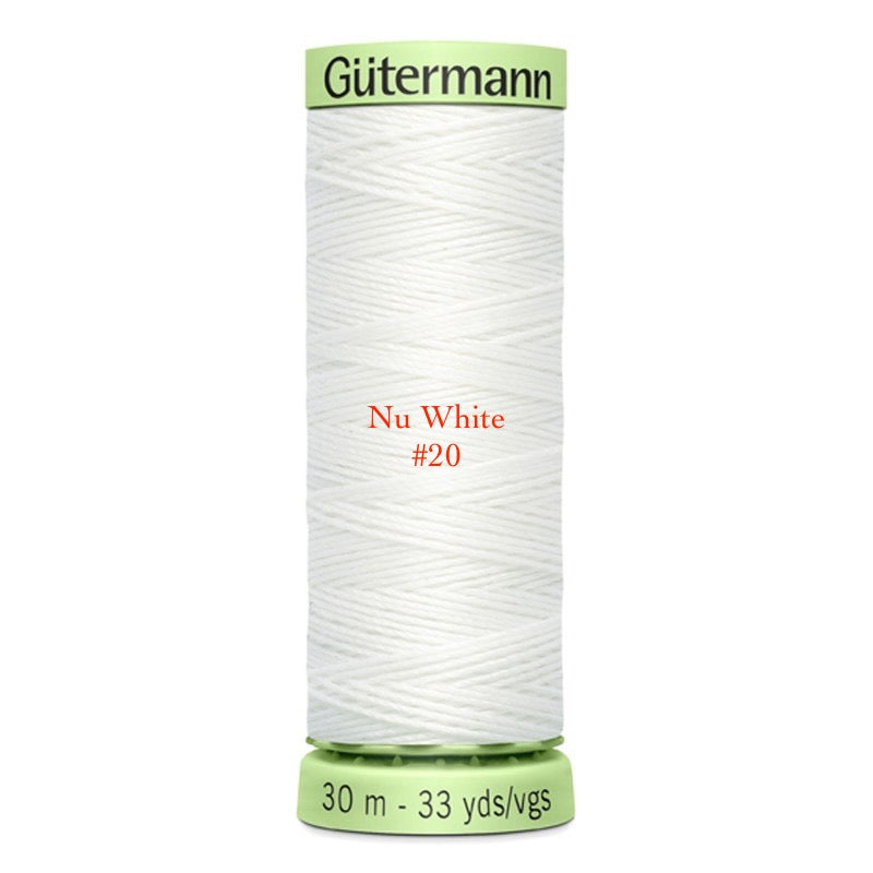 Gutermann- Poly Top Stitch Thread- 33 Yds- #20 Nu White