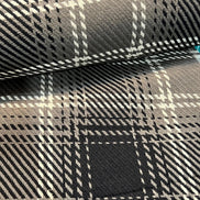 Black, White, Gray Cotton Woven Plaid- 44” Wide- Heavy for Blankets, Pillows, Wraps- “Pepper