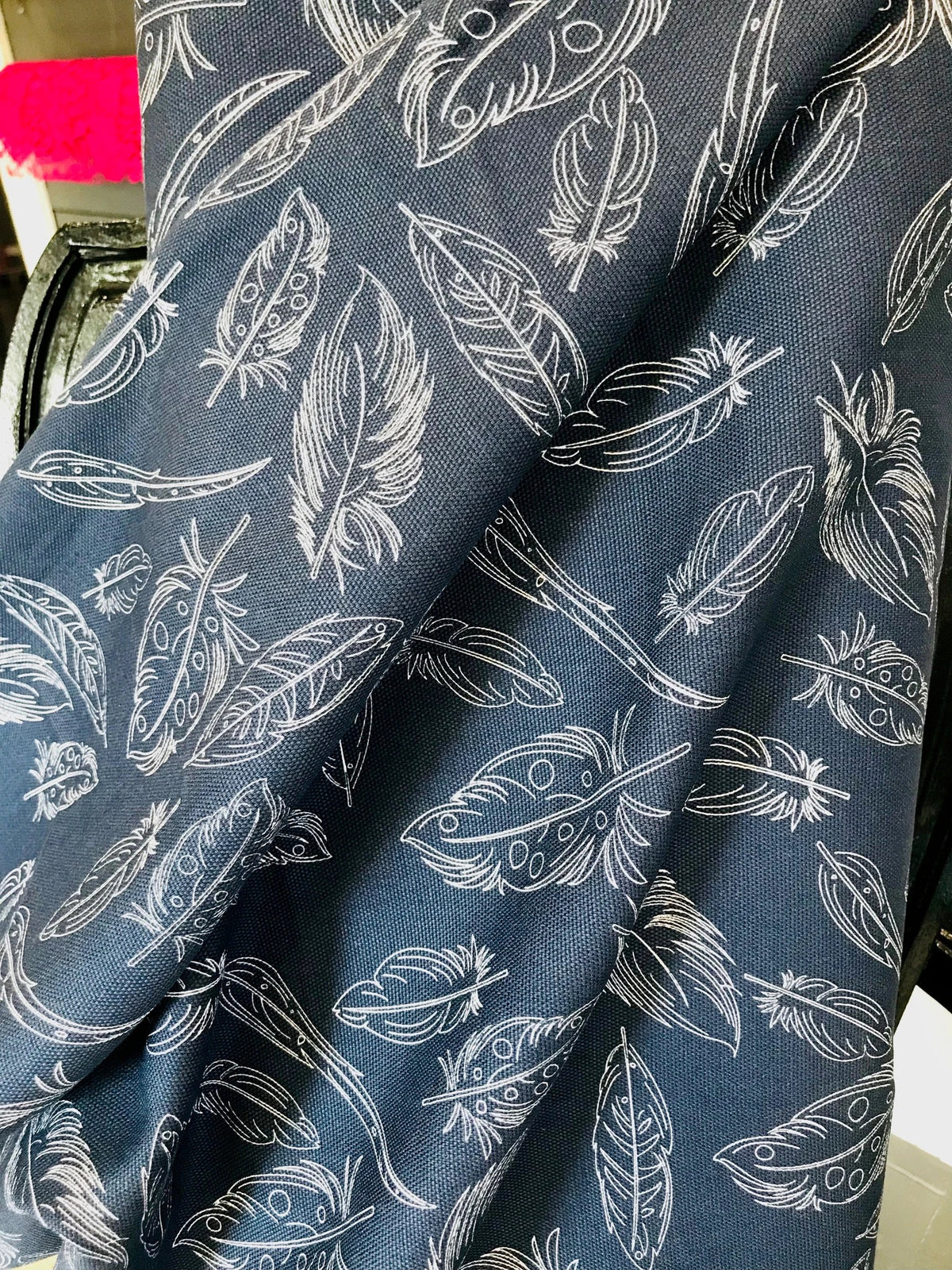 Dark Blue and White Feathers 