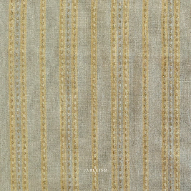 Woven Cotton Fabric- “Stitch Stripe in Sage”- Lucky Loom- Fableism- 44” Wide
