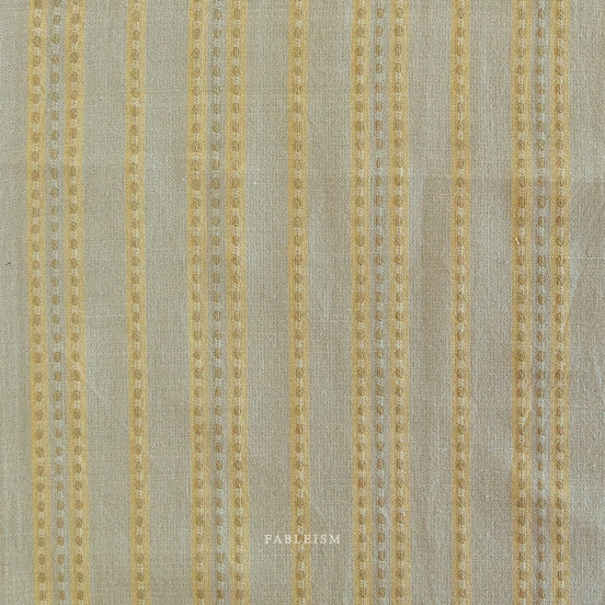 Woven Cotton Fabric- “Stitch Stripe in Sage”- Lucky Loom- Fableism- 44” Wide