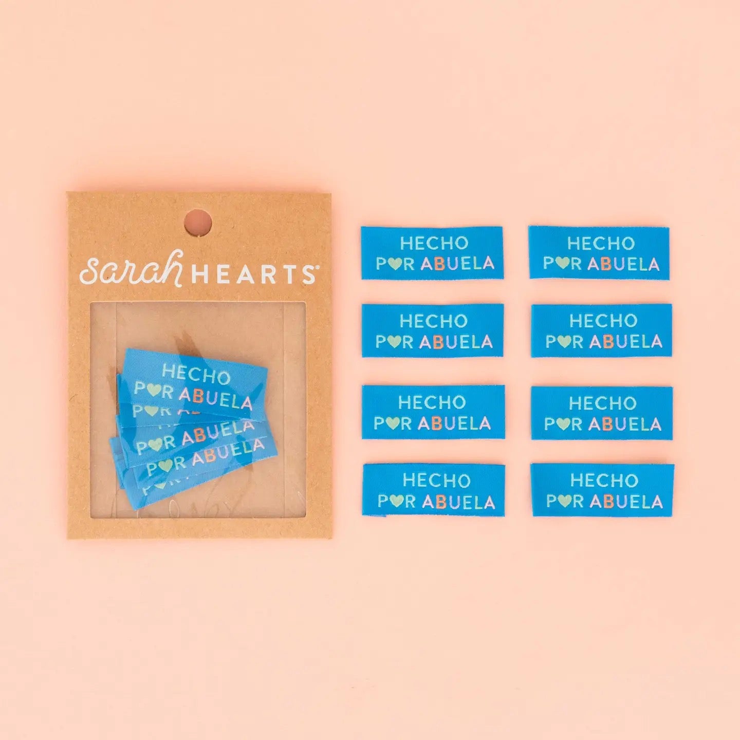 Sarah Hearts- Hecho Por Abuela - Sew In Labels- 8 Pack