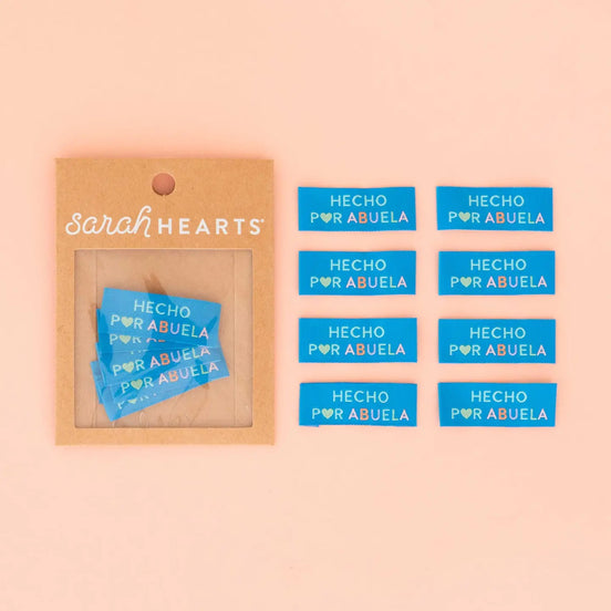 Sarah Hearts- Hecho Por Abuela - Sew In Labels- 8 Pack