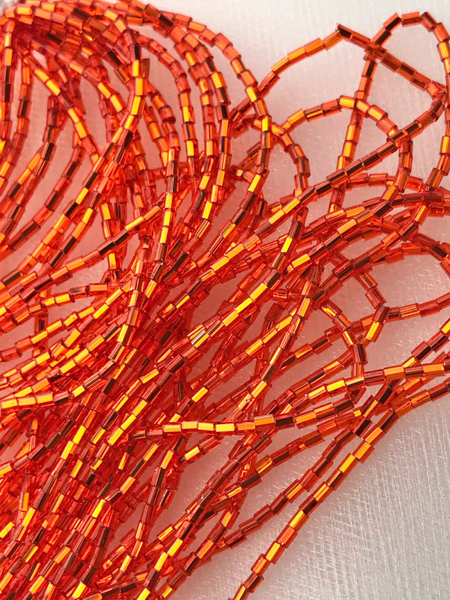 Orange 1" FACETTED Bugle Beads (2149)