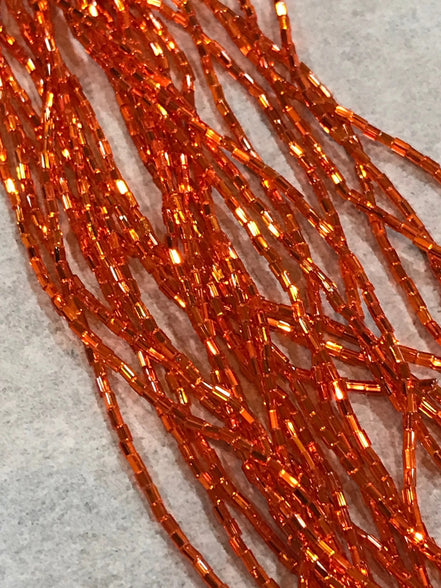 Orange 1" FACETTED Bugle Beads (2149)