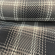 Black, White, Gray Cotton Woven Plaid- 44” Wide- Heavy for Blankets, Pillows, Wraps- “Pepper