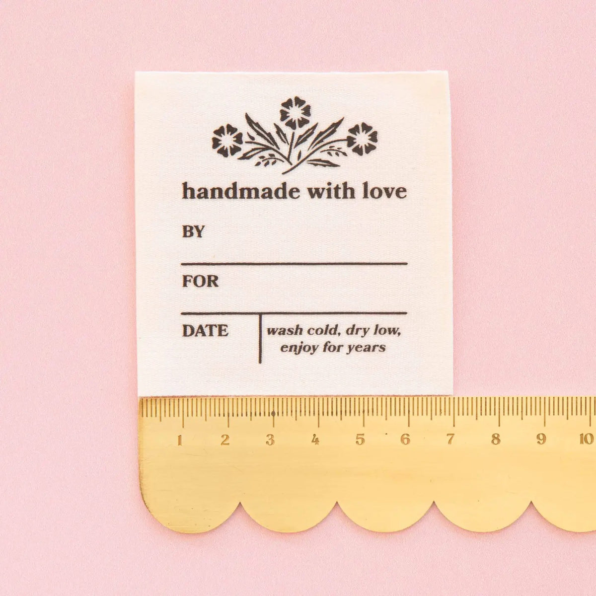 Vintage Handmade with Love Organic Cotton Write-in Labels- Pack of 4- Sarah Hearts