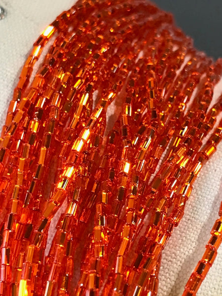 Orange 1" FACETTED Bugle Beads (2149)