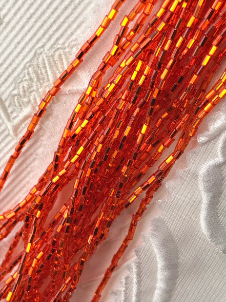 Orange 1" FACETTED Bugle Beads (2149)