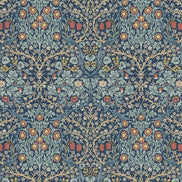 William Morris Large Florals- 44” Wide Cotton Fabric- “Blackthorn- Indigo
