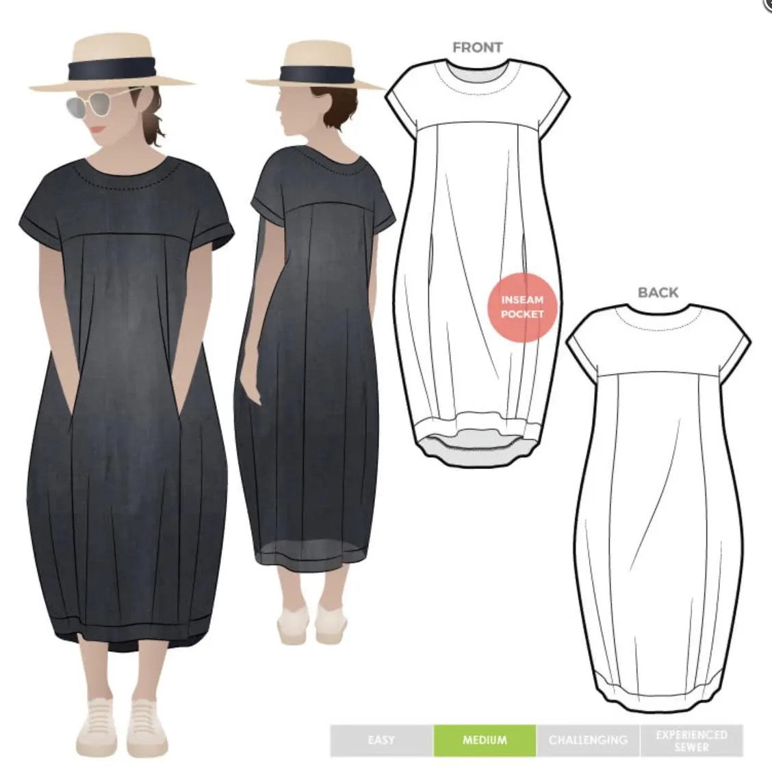Sydney Designer Dress- Style Arc Paper Pattern- Sizes 4-16, 10-22, 18-30