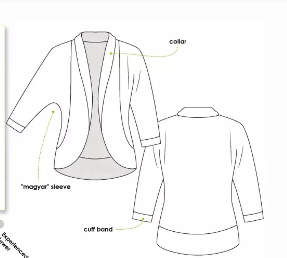 Fiona Knit Cardigan- Style Arc Paper Pattern- Sizes 4-16, 10-22, 18-30