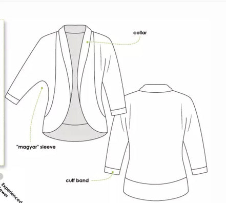 Fiona Knit Cardigan- Style Arc Paper Pattern- Sizes 4-16, 10-22, 18-30