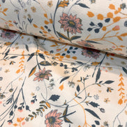 Floral on Cream Cotton Flannel- 