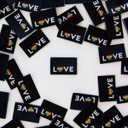 Love Pride Heart Woven Labels- Pack of 8- Sarah Hearts