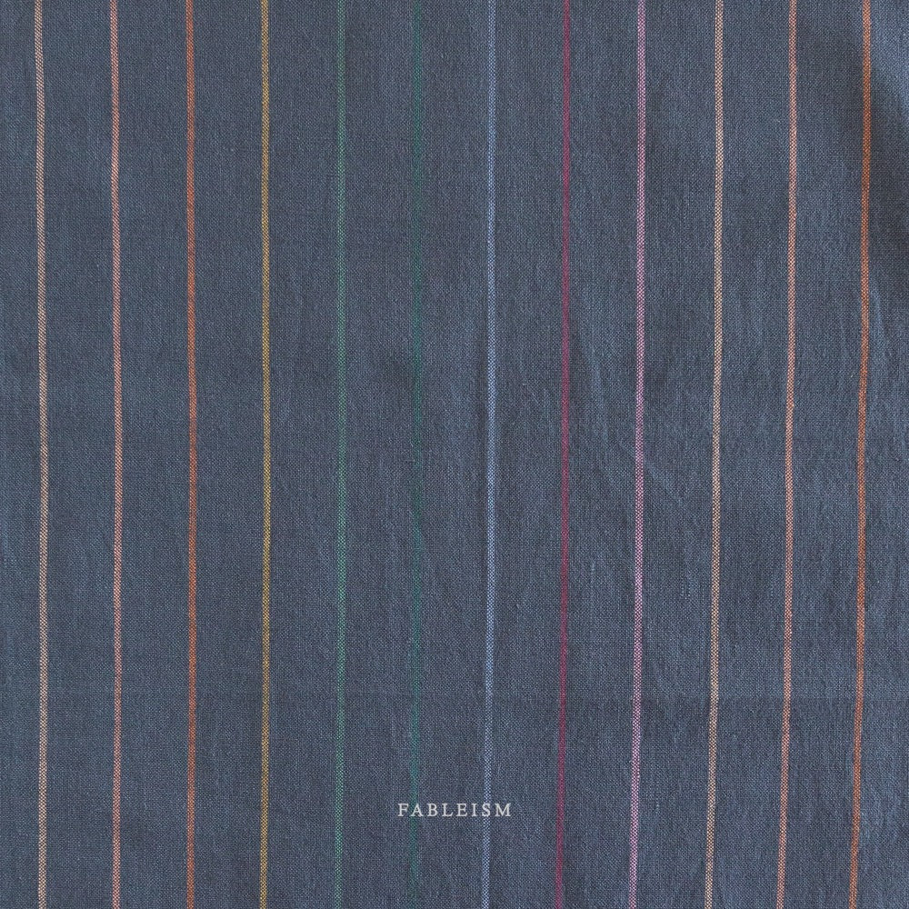 Skinny Stripe in Dark Rainbow- Lucky Loom- Fableism- Woven Cotton- 44” Wide