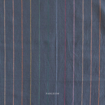 Skinny Stripe in Dark Rainbow- Lucky Loom- Fableism- Woven Cotton- 44” Wide