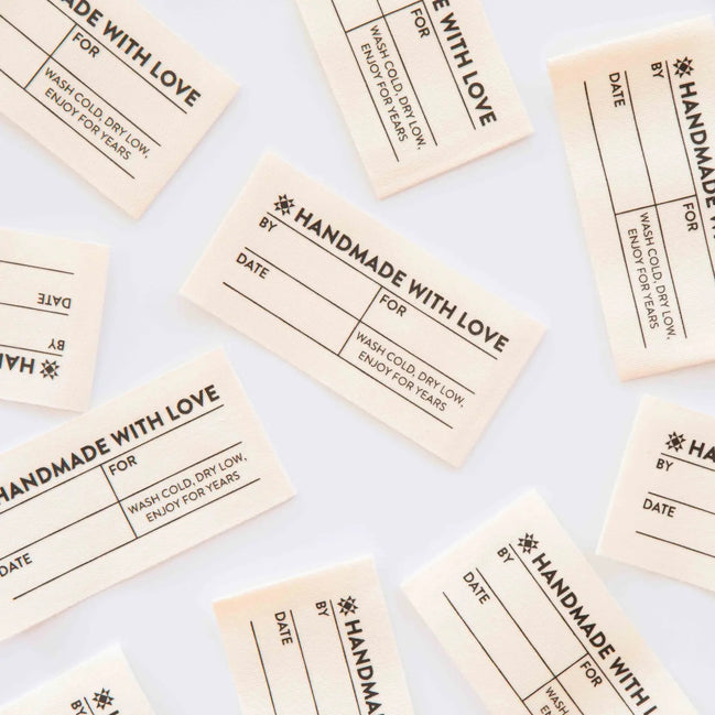 Simple Handmade Organic Cotton Write-in Labels- Pack of 4- Sarah Hearts