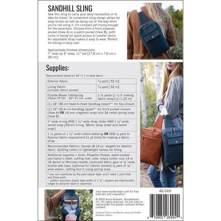 Noodlehead- Sandhill Sling- Paper Pattern
