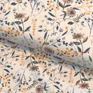 Floral on Cream Cotton Flannel- 
