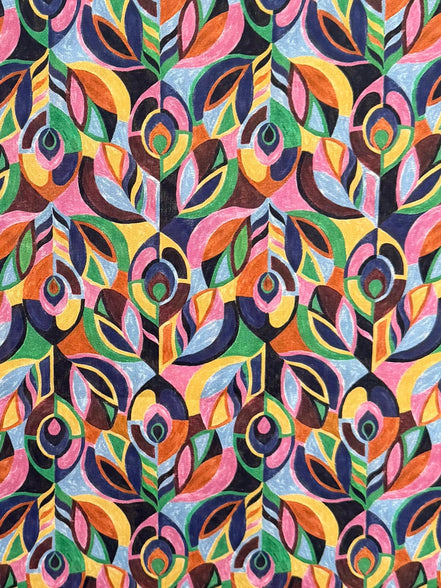 Liberty London- “Jewelled Peacock" Tana Lawn Cotton- 54” - Orange, Yellow, Green, Blue