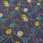 Echino- Bird to Hang- Linen Cotton Canvas- Dark Blue- 43