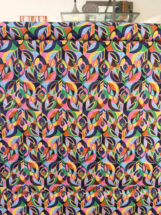 Liberty London- “Jewelled Peacock" Tana Lawn Cotton- 54” - Orange, Yellow, Green, Blue