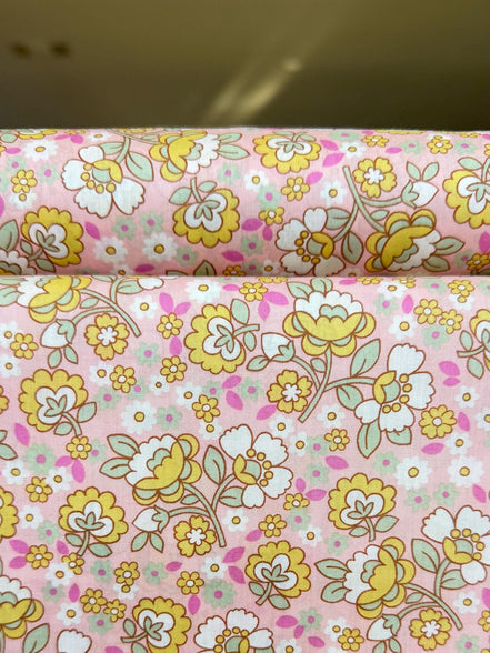 Liberty London- “Dancing Posies" Tana Lawn Cotton- 54” - Pink, Yellow, Green