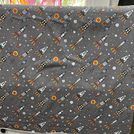 Cotton French Terry- Space- Rock Gray- 59” Wide