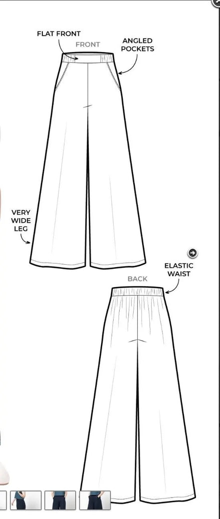 Loddon Woven Pant- Style Arc Paper Pattern- Sizes 4-16, 10-22