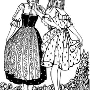 Austrian Dirndl- Folkwear Patterns- 123- Printed Paper Pattern- Misses XS-3XL
