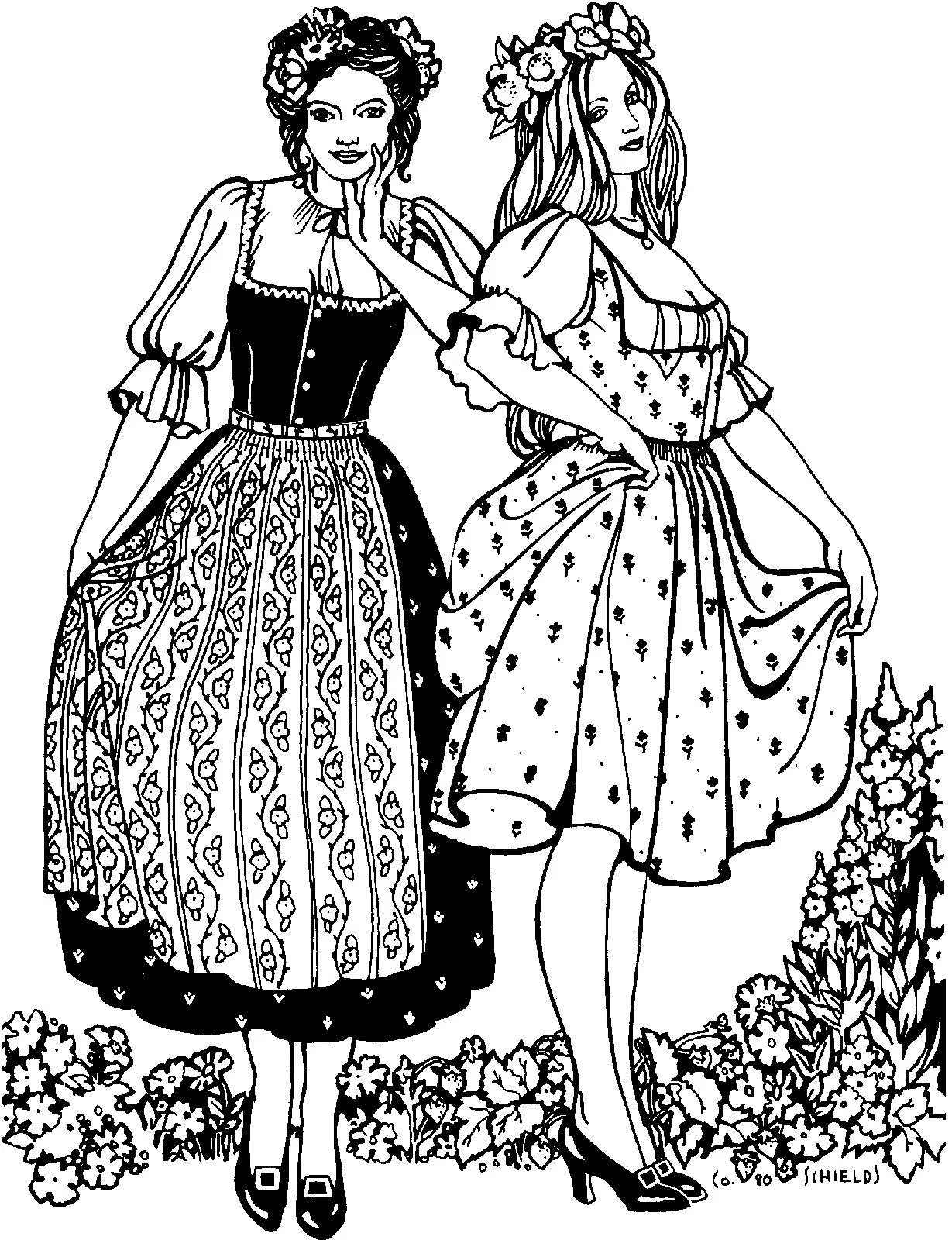 Austrian Dirndl- Folkwear Patterns- 123- Printed Paper Pattern- Misses XS-3XL