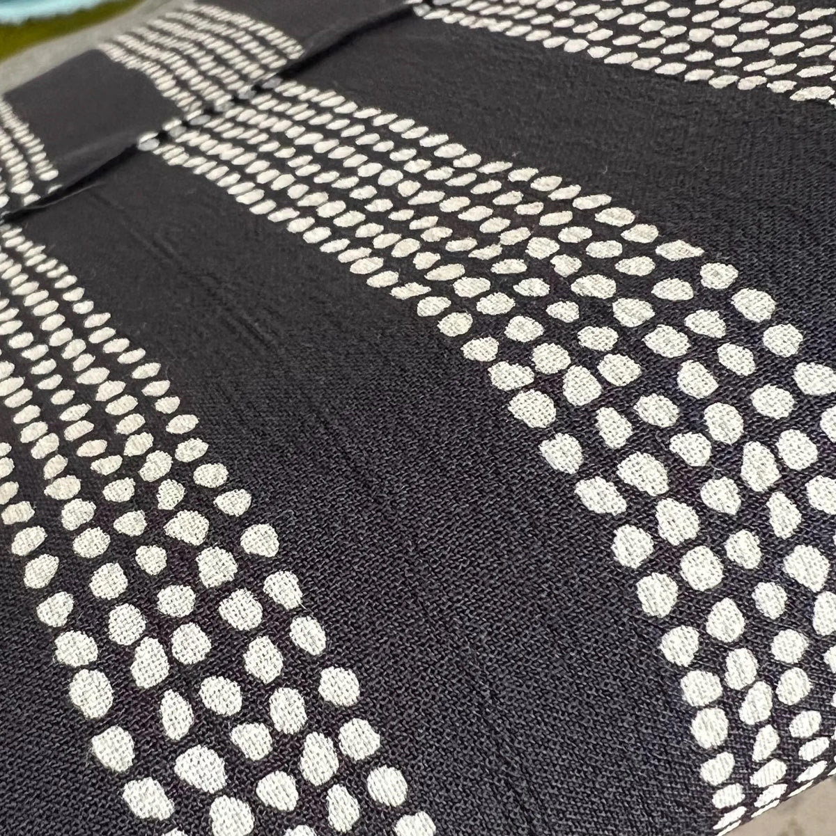 Gaia Deep Charcoal- White on Charcoal (almost black)- Kelsey Viscose - Atelier Brunette France