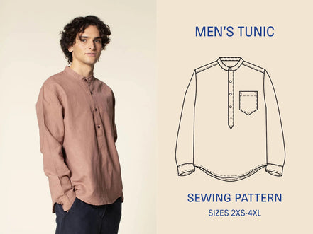 Men's Classic Tunic- Wardrobe By Me- Paper Pattern- Sizes 2XS-4XL