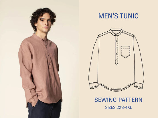 Men's Classic Tunic- Wardrobe By Me- Paper Pattern- Sizes 2XS-4XL