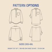 Men's Classic Tunic- Wardrobe By Me- Paper Pattern- Sizes 2XS-4XL