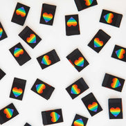 Rainbow Heart Woven Labels- Pack of 8- Sarah Hearts