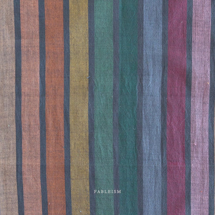 Striped Cotton Fabric- "Wings in Dark Rainbow"- Lucky Loom- Fableism- Woven Cotton- 44” Wide