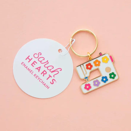 Daisy Sewing Machine Enamel Keychain - Bag Charm- Sarah Hearts