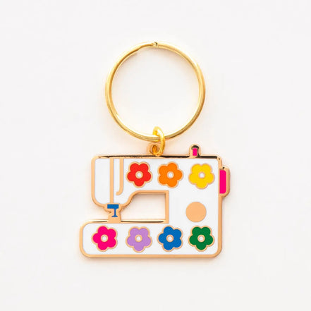 Daisy Sewing Machine Enamel Keychain - Bag Charm- Sarah Hearts